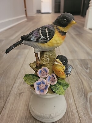 ANGELINE ORIGINAL PARULA WARBLER Handmade Birds Flowers Tree