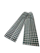 Checkered Bell Bottom 70s Polyester Britain Sz Sm Pants Pleated Trouser Green Wi
