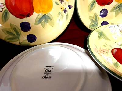 Gibson Everyday Fruit Grove Set Of Hand Painted Dinner Plates 11