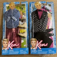 2012 Ken Fashionistas Polka Dot Clothing Suit & Check Shirt Jeans Set Barbie NOS