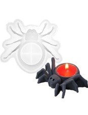 2 Candle Holder Mold 3D Spider Halloween Candle Holder Mold Gothic Spider Decor