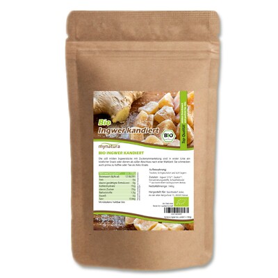 Mynatura Bio Ingwer, kandiert  1000g I Ginger Vitamine Mineralien Fitness-Food