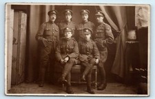 POSTCARD SOLDIERS STUDIO PHOTOGRAPH 1919 VERTON VERTOU FRANCE BRITISH ARMY