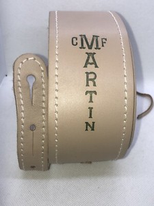 Vinntage  CF Martin Leather Guitar Strap Tan Leather 2.5" wide