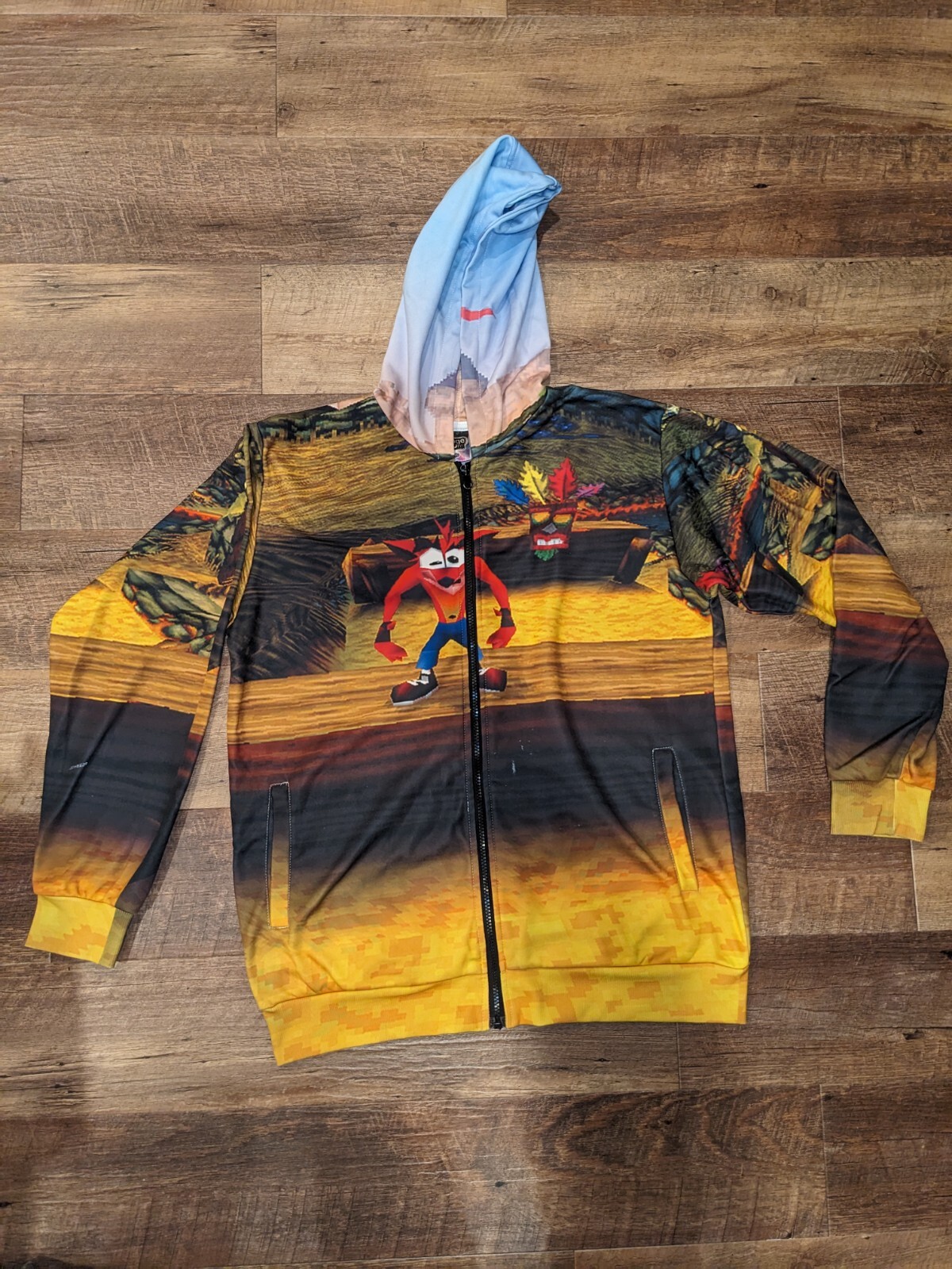 Crash Bandicoot Alloverprint Zip Hoodie Size M RageOn Super Soft!! eBay