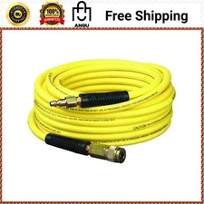 Durable Air Hose 50 Ft X 1/4in PVC Rubber 300 PSI Flexible Construction Jobsite