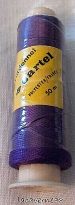 Bobine De Fil SARTEL Violet - Cordonnet 50 Mètres - Tergal Polyester - France