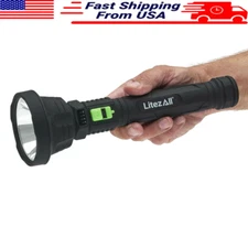 Rechargeable 1000 Lumen LED Flashlight W/ Battery Meter 3  Modes Lightweight