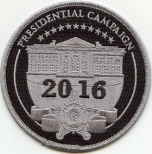 old 2016 TRUMP VS CLINTON PRESIDENTIAL CAMPAIGN gray WASHINGTON DC POLICE PATCH