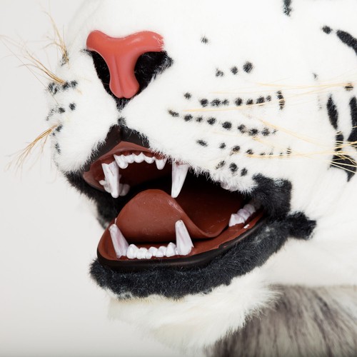 BRUBAKER Giant Plush Tiger Scary Open Mouth 1.30 Metres White or Brown Lifelike - Picture 8 of 20