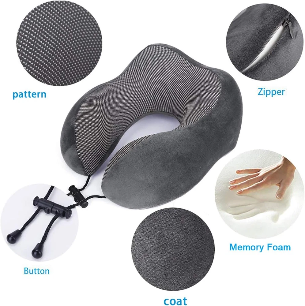 Travel Pillow, Best Memory Foam Neck Pillow Head Support Soft Pillow for Sleepin