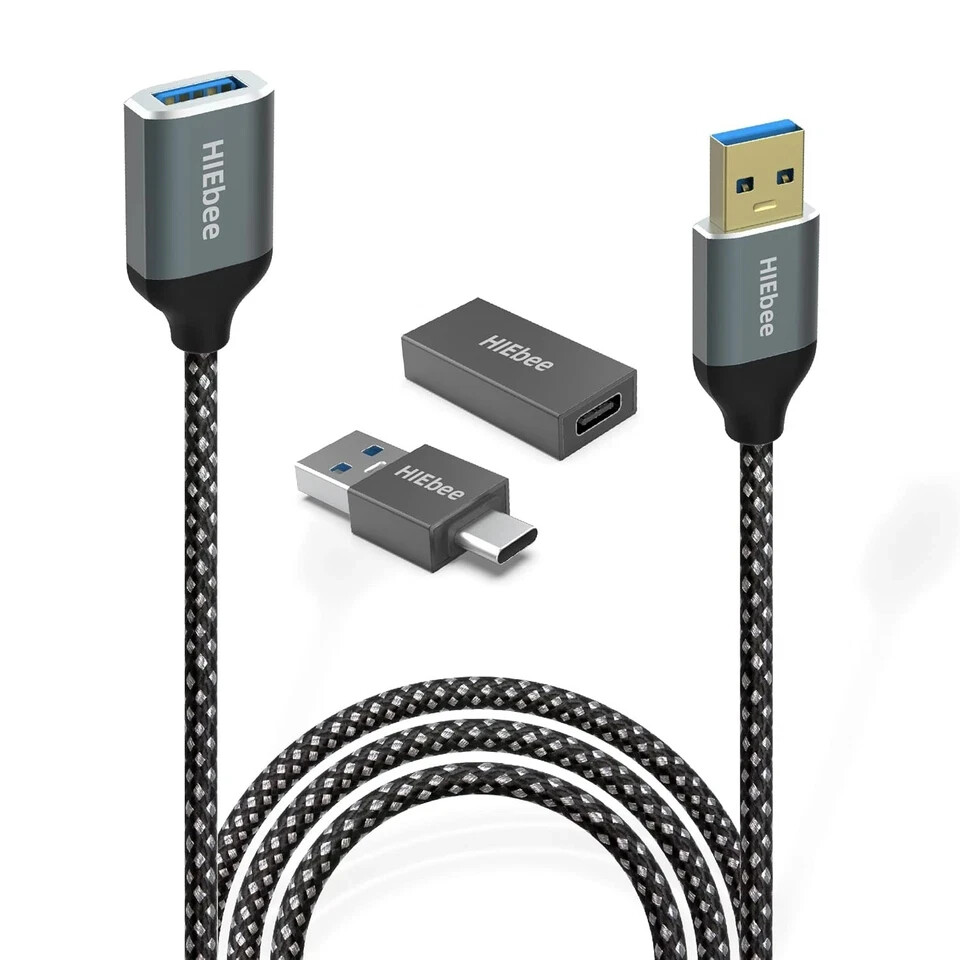 3.3FT USB 3.0 Extension Cable Type A Male to Female with C Adapter