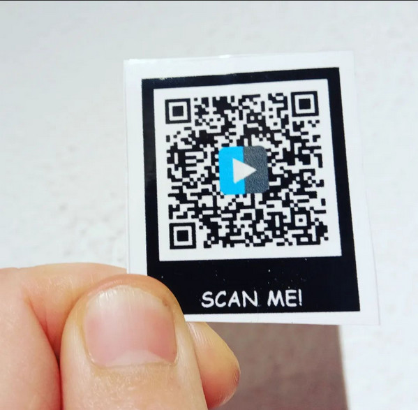 100x Video Grußkarte auf Aufkleber