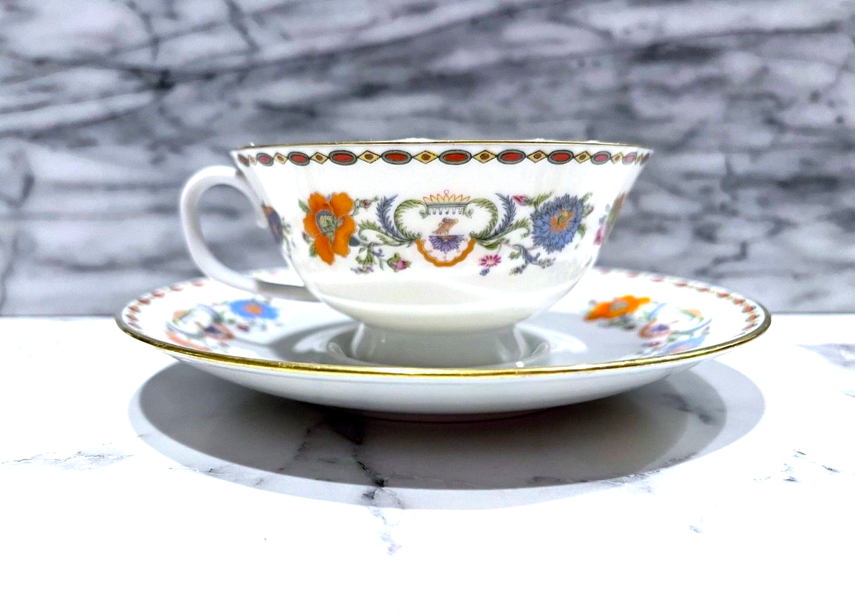 A Raynaud Ceralene Limoges France Vieux Chine Footed Cup & Saucer