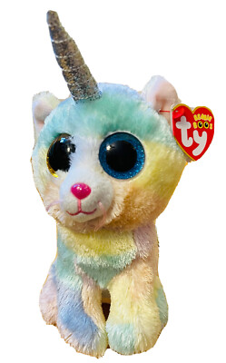 NWT TY Beanie Boos 6'' Heather Cat Unicorn Uni Cat Plush Stuffed Animal Toy 2020