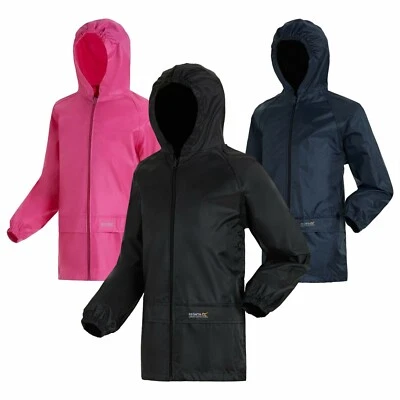 Regatta Girls Boys Waterproof Coat Hoodie Jacket Stormbreak Kids Childs Raincoat