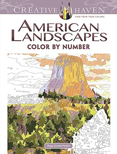Creative Haven American Landscapes Color by Number Coloring Book - Image 3