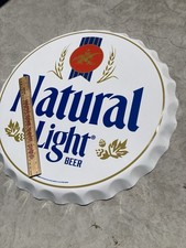 π₯ 22β Natural Light Beer Tin Sign Bottle Cap Tacker Bar Sign Retro Classic
