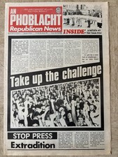 Irish Republican Newspaper An Phoblacht, Take Up The Challenge Headline, 1987.