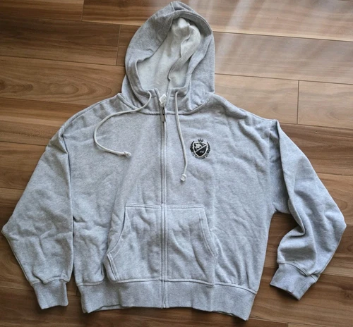 UNDERCOVER Felpa con cappuccio e zip Victorias Secret ROSA campus cane S edera pile grigia nuova con etichette