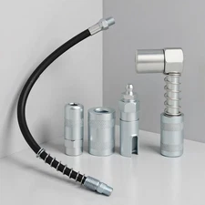 Multi Function Lubrication Grease Gun Aid Kit Hoses Couplers Air And Manual Set