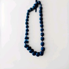 Hawaiian Ku Kui Bead Necklace Black Hawaii Lei 32"