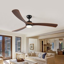 72" Ceiling Fan w/ Remote, Smart Voice Control, Lights, Reversible DC Motor