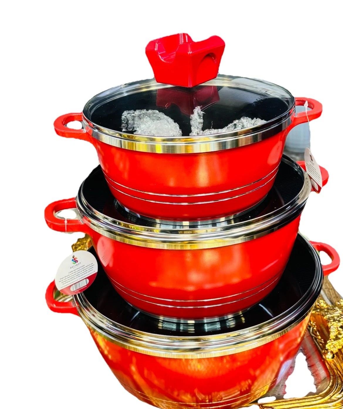 3PC Die Cast Non Stick Stockpot Cooking Pan Pot Set Cookware Casserole.