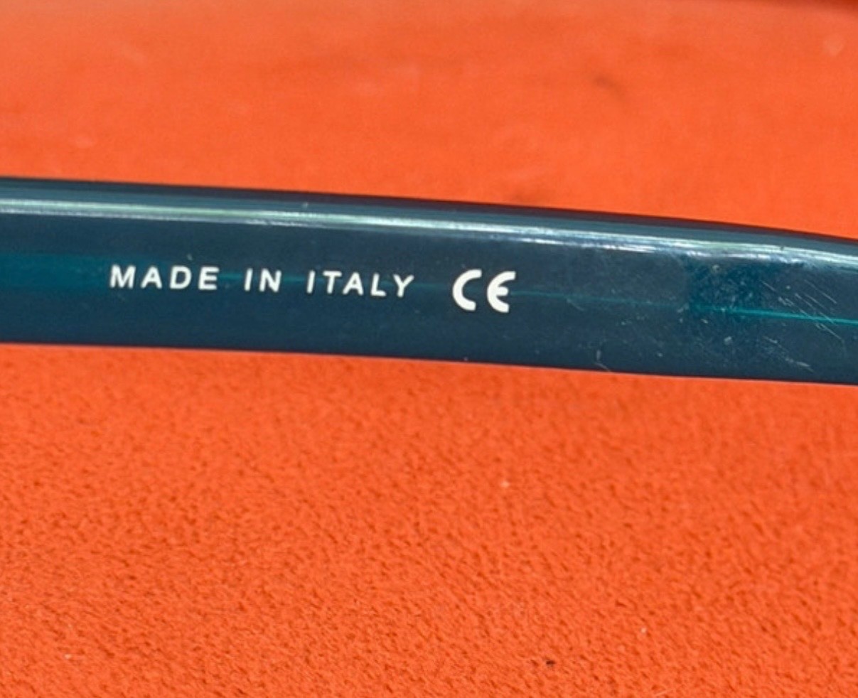Chanel sunglasses Teal multi colour letters logo Rare unisex statement good cond image 5