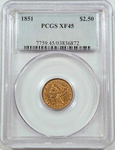 1851 $2.50 Liberty Gold - PCGS XF45 Richly Toned Nice Color