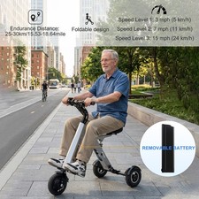 TpMate ES33 Folding Powered Mobility Scooter 3 wheel for Adult Removable Battery