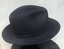 Schuman Sullivan New Haven Connecticut Crusher Black Wool Hat Size L Made in USA