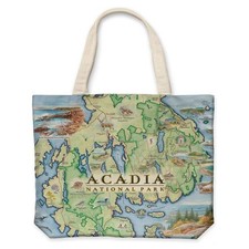 Xplorer Maps CTOTE ACNP Acadia National Park Map Canvas Tote Bag