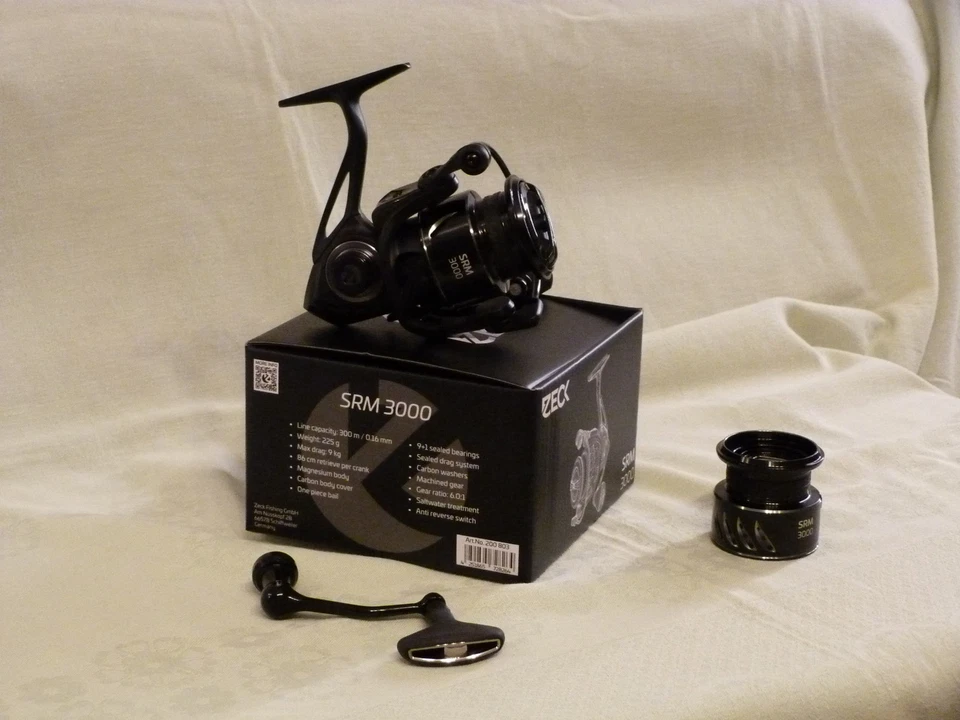 ANGEL-/SPINNROLLE ZECK SRM 3000 NEU+ORIG. ERSATZSPULE+TAUSCHKURBEL MIT T-KNOB ! - Bild 4 von 4