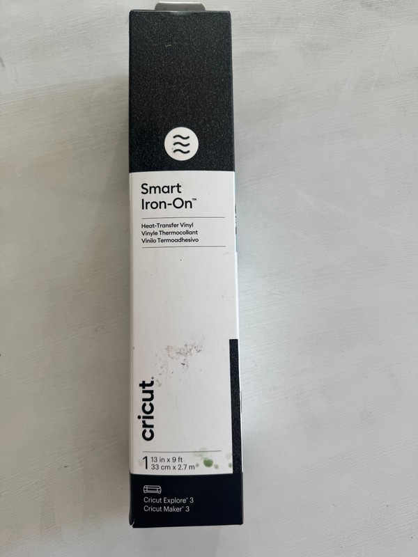 Cricut Smart Iron On Heat Transfer Vinyl 13 in x 9ft Black Glitter Open Box NEW