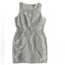 Forever 21 White + Silver Sleeveless Sheath Dress