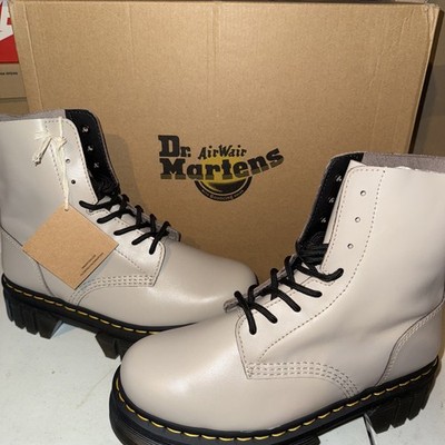 Dr Martens Audrick Platform Boot Grey Lace Up Leather 8-Eye Sz 9 Women's