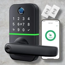 Keypad Smart Door Lock w/ Handle: Kucacci Keyless Entry Fingerprint Lock