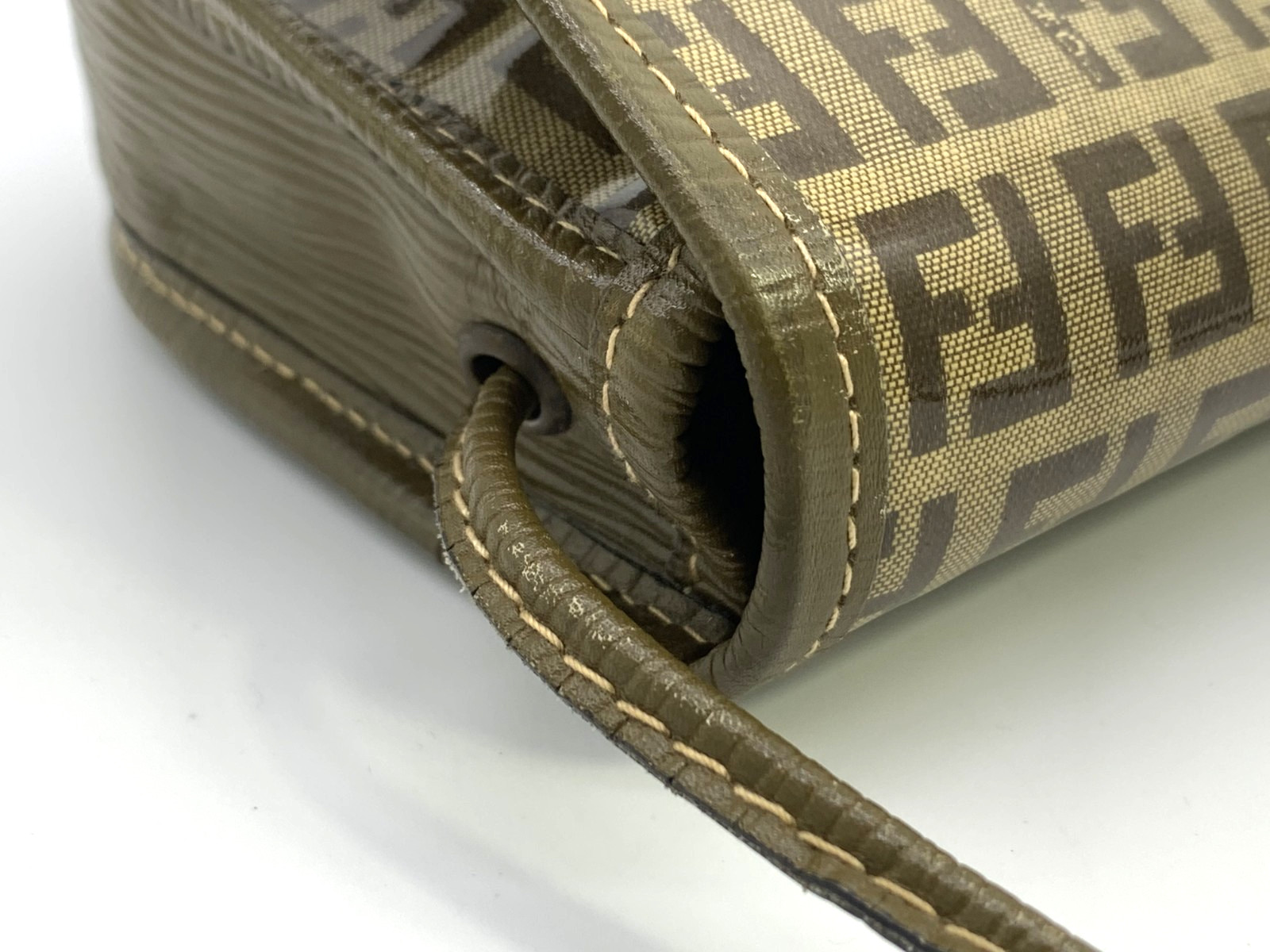 Fendi Vintage Crossbody Shoulder Bag Purse Zucca pattern Canvas Brown Authentic thumbnail 12