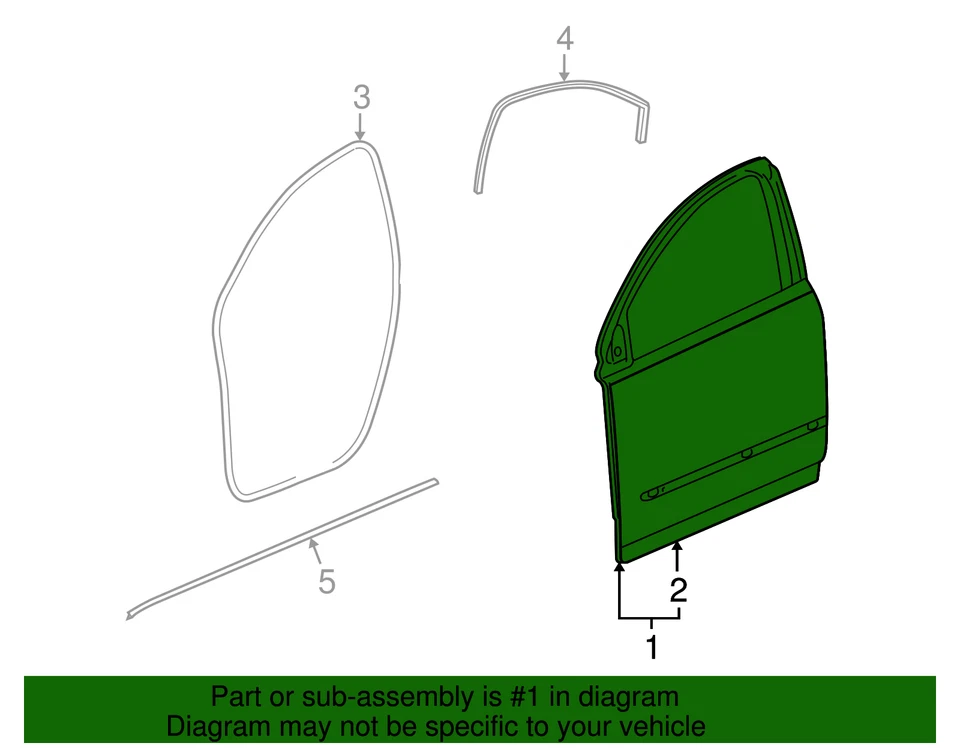 Genuine GM Driver Side Front Door 22883072 Foto 4 de 4