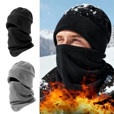 Thick Winter Beanie Scarf Set - Fleece-Lined Ear Protection Hat for Outdoor USA