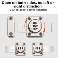 Combination Lock Door Bolt Zinc Alloy Extended Lock for Home and Office