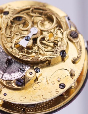 Antique French Verge Fusee Pocket Watch 18k Gold Enamel Marie