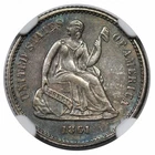 1861 Seated Liberty Half Dime, NGC AU details
