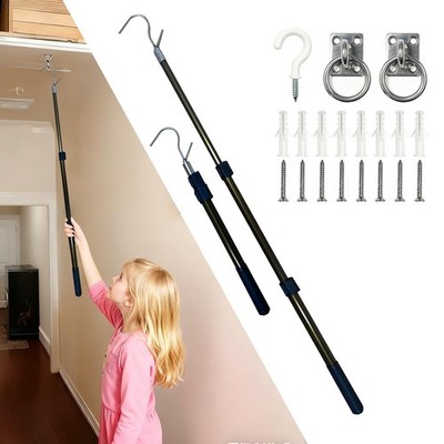 Attic Pull Down Hook Kit, 48-Inch Extendable Attic Ladder Pull Down Hook with...