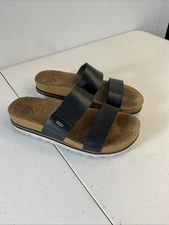 Reef Cushion Vista Hi Sandals Womens Size 8 Slip On Platform Sandal Black