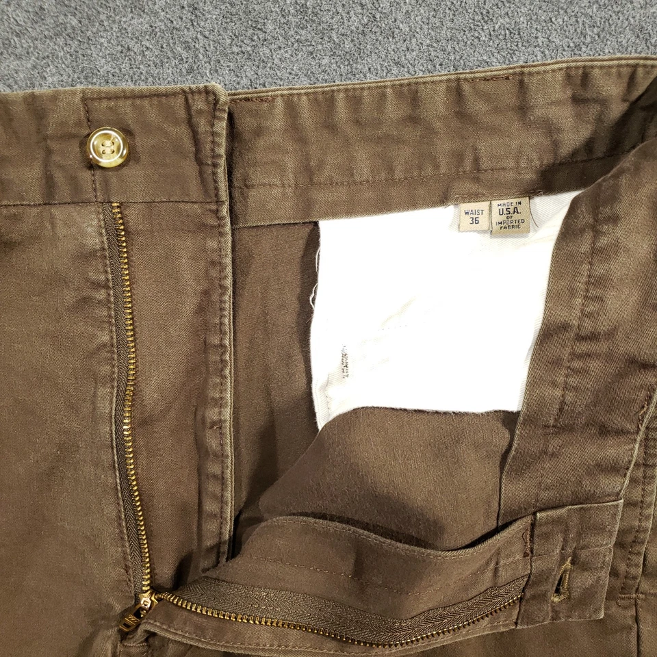 Bills Khakis Pants Mens 36x30 Brown Chino Trousers Made in USA Cotton Twill - Image 2 of 4