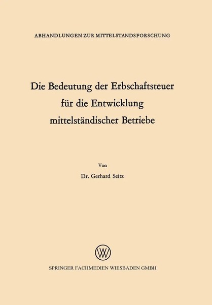 Die Bedeutung Der Erbschaftsteuer FüR Die Entwicklung MittelstäNdischer Betriebe-image