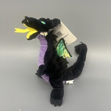 Vintage Black Dragon Maleficent Bean Plush Sleeping Beauty Disney Store 7" New