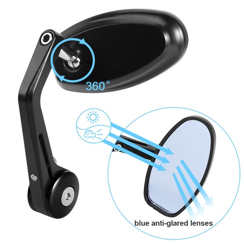 Motorcycle Handle Bar End Side Mirrors 7/8'' for Ducati Monster 696 750 1200 S4R - Picture 11 of 12